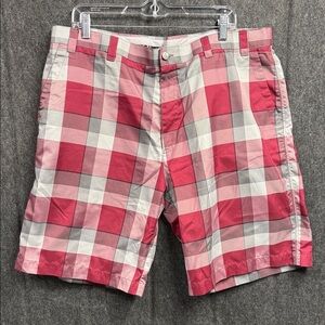 Callaway Men's Red and Gray Plaid Shorts